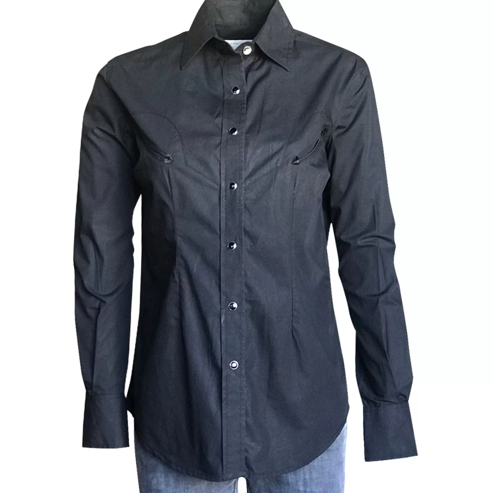 Rockmount Women'S Solid Black 100% Cotton Western Shirt Cheap