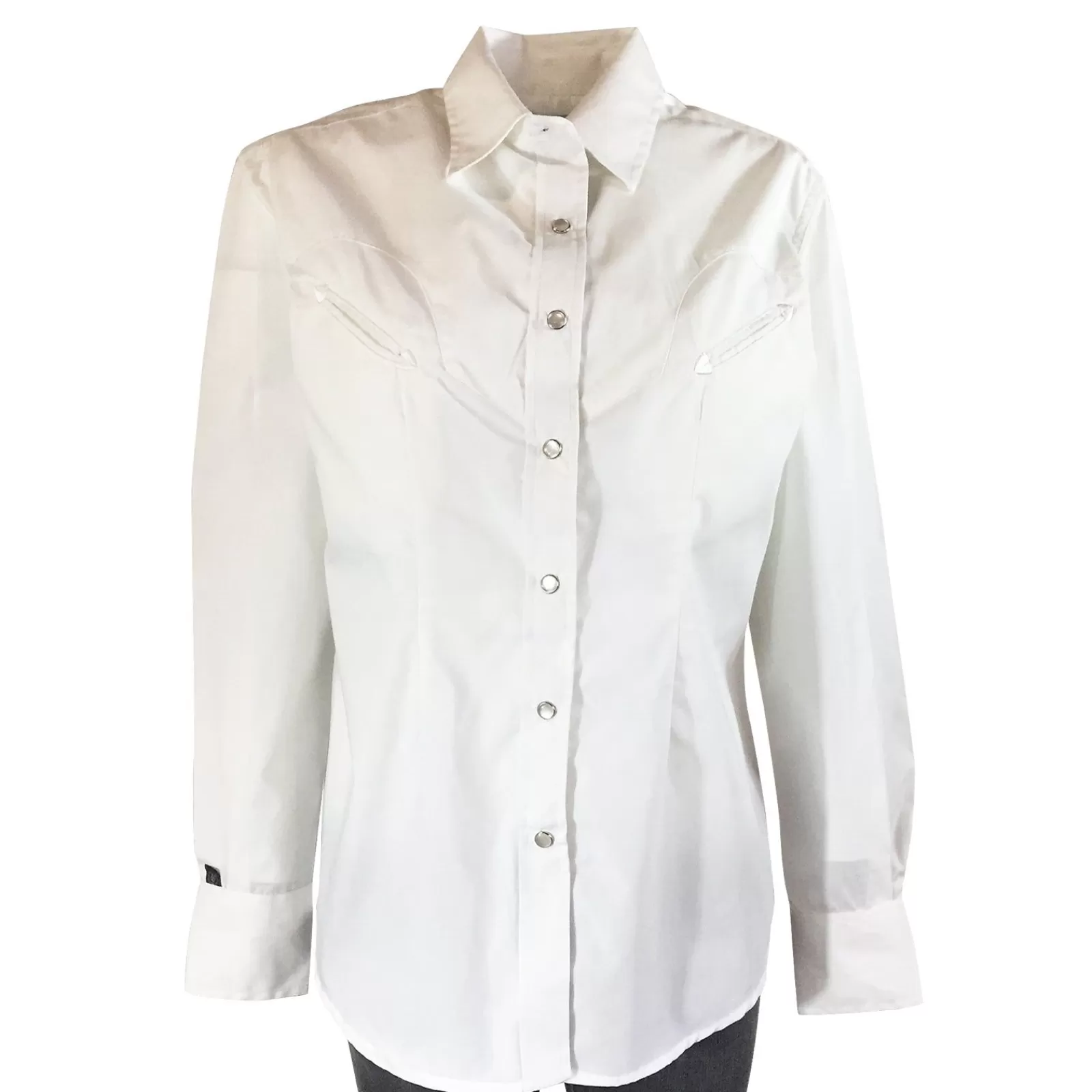 Rockmount Women'S Solid White 100% Cotton Western Shirt Clearance