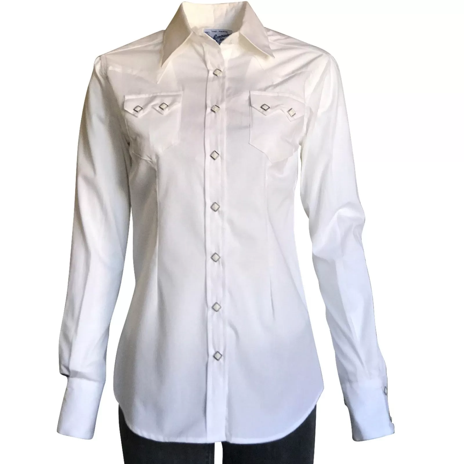 Rockmount Women'S Solid White Cotton Blend Western Shirt Clearance