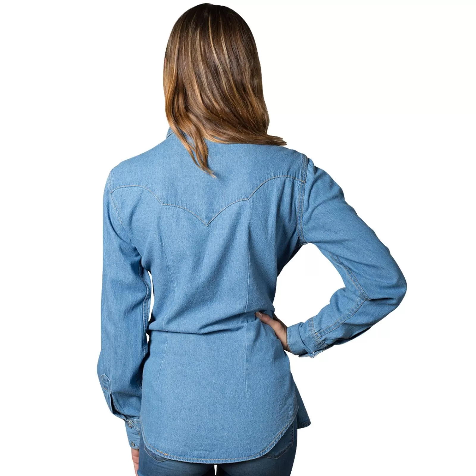 Rockmount Women'S Stonewashed Denim Classic Western Shirt Sale