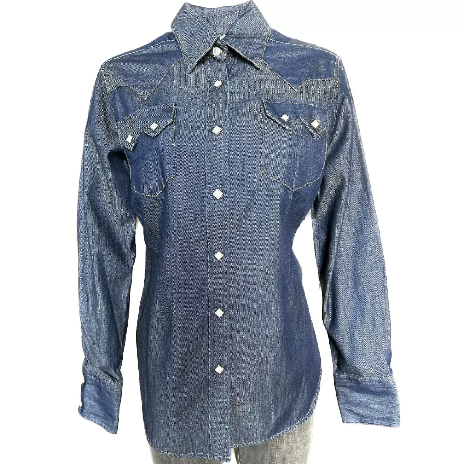 Rockmount Women'S Tencel Denim Sawtooth Western Shirt Outlet