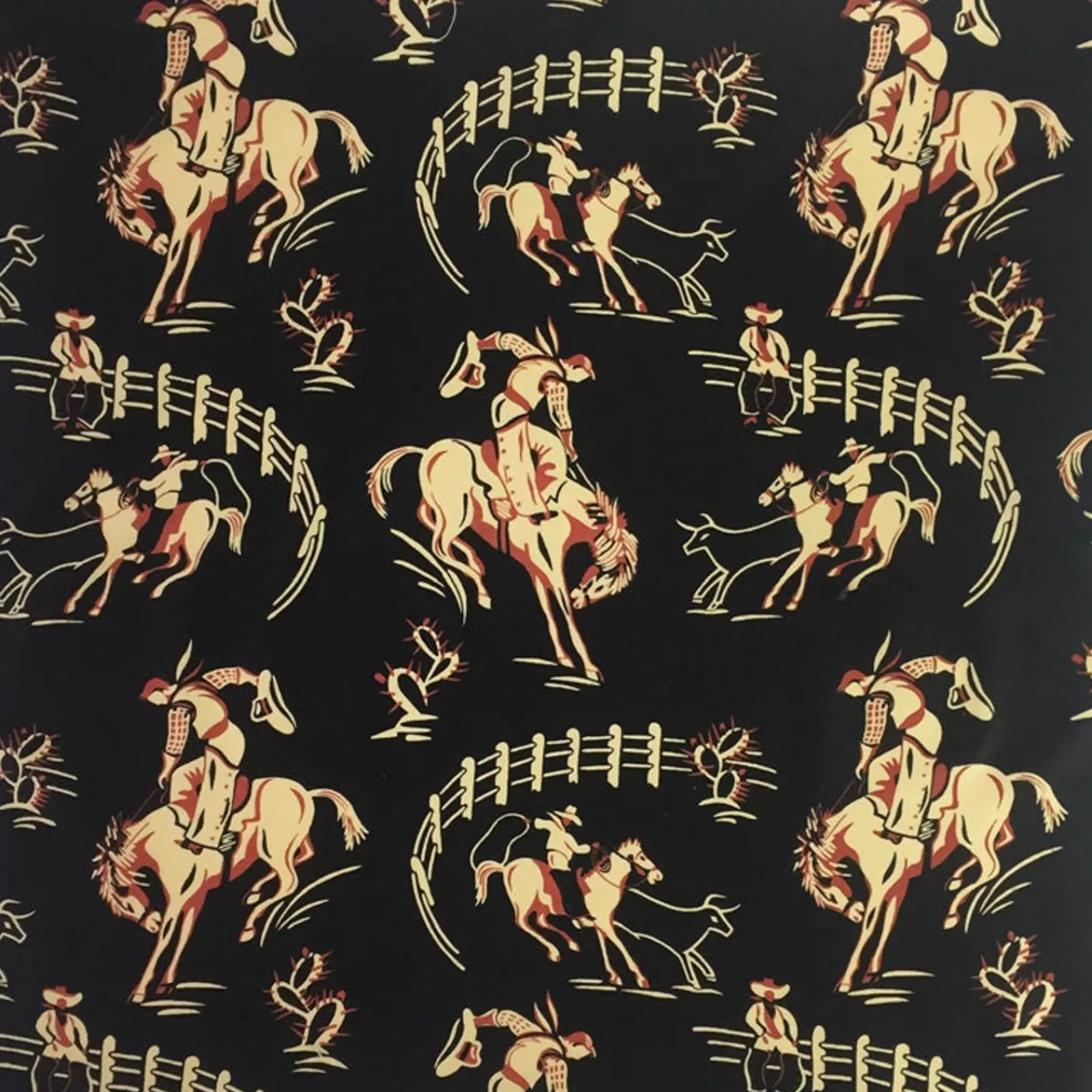 Rockmount Women'S Vintage Bronc Print Short Sleeve Black Western Shirt Cheap