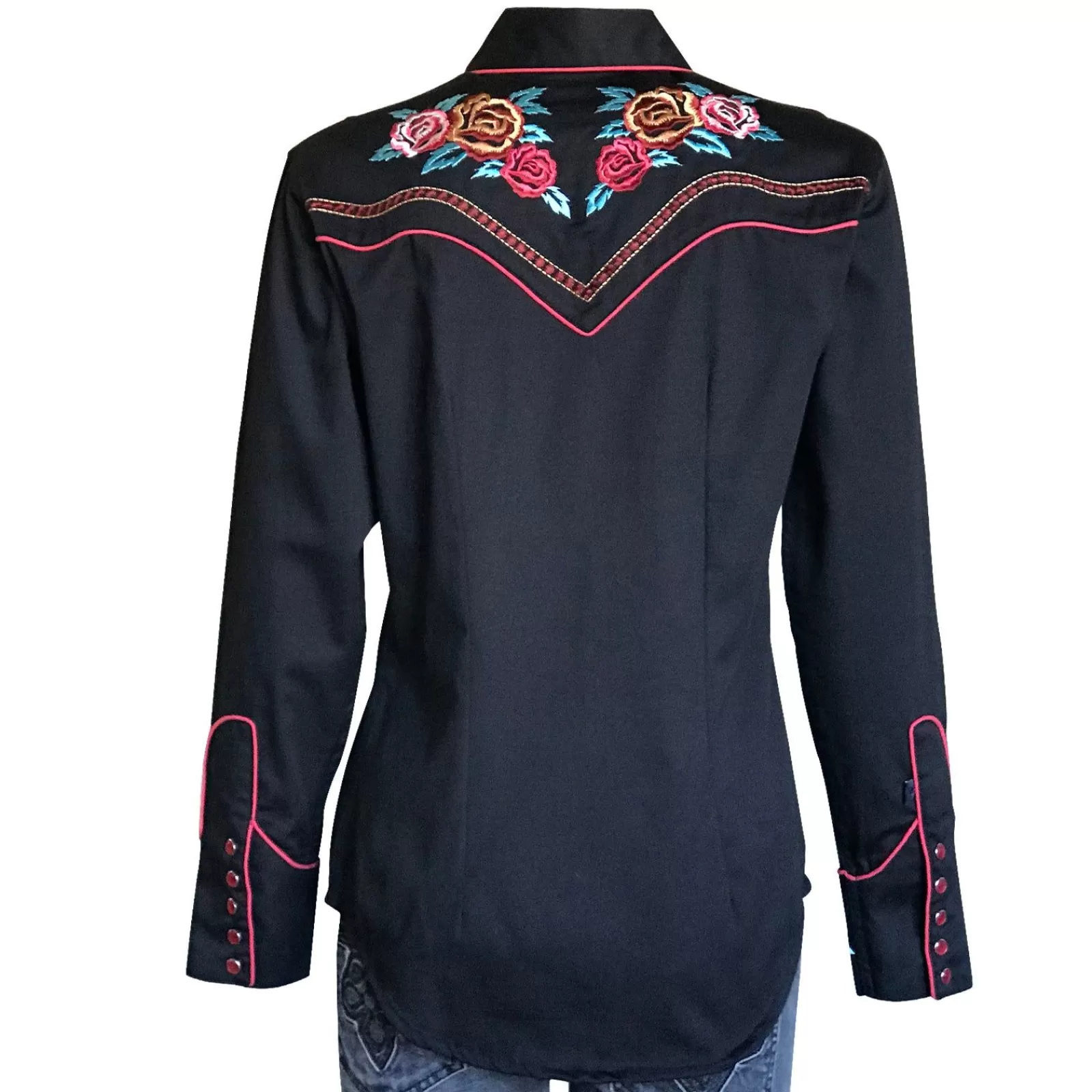 Rockmount Women'S Vintage Rose Bouquet Embroidery Western Shirt Store