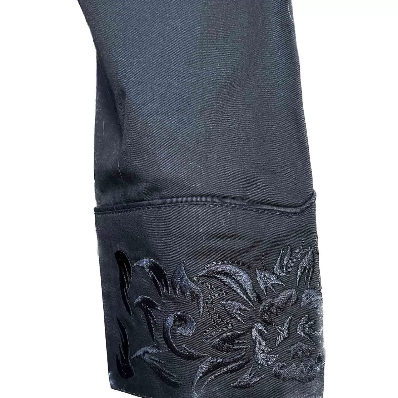 Rockmount Women'S Vintage Tooling Embroidery Black-On-Black Western Shirt Hot