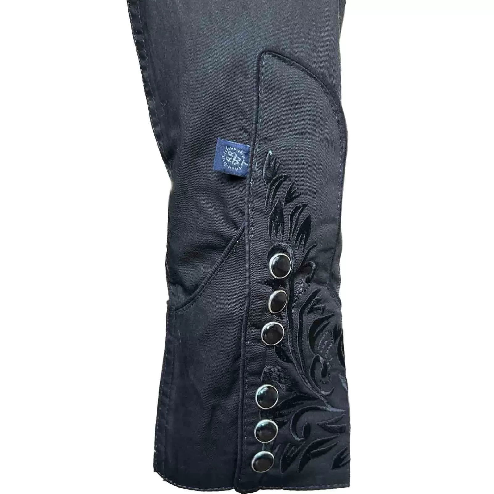 Rockmount Women'S Vintage Tooling Embroidery Black-On-Black Western Shirt Hot