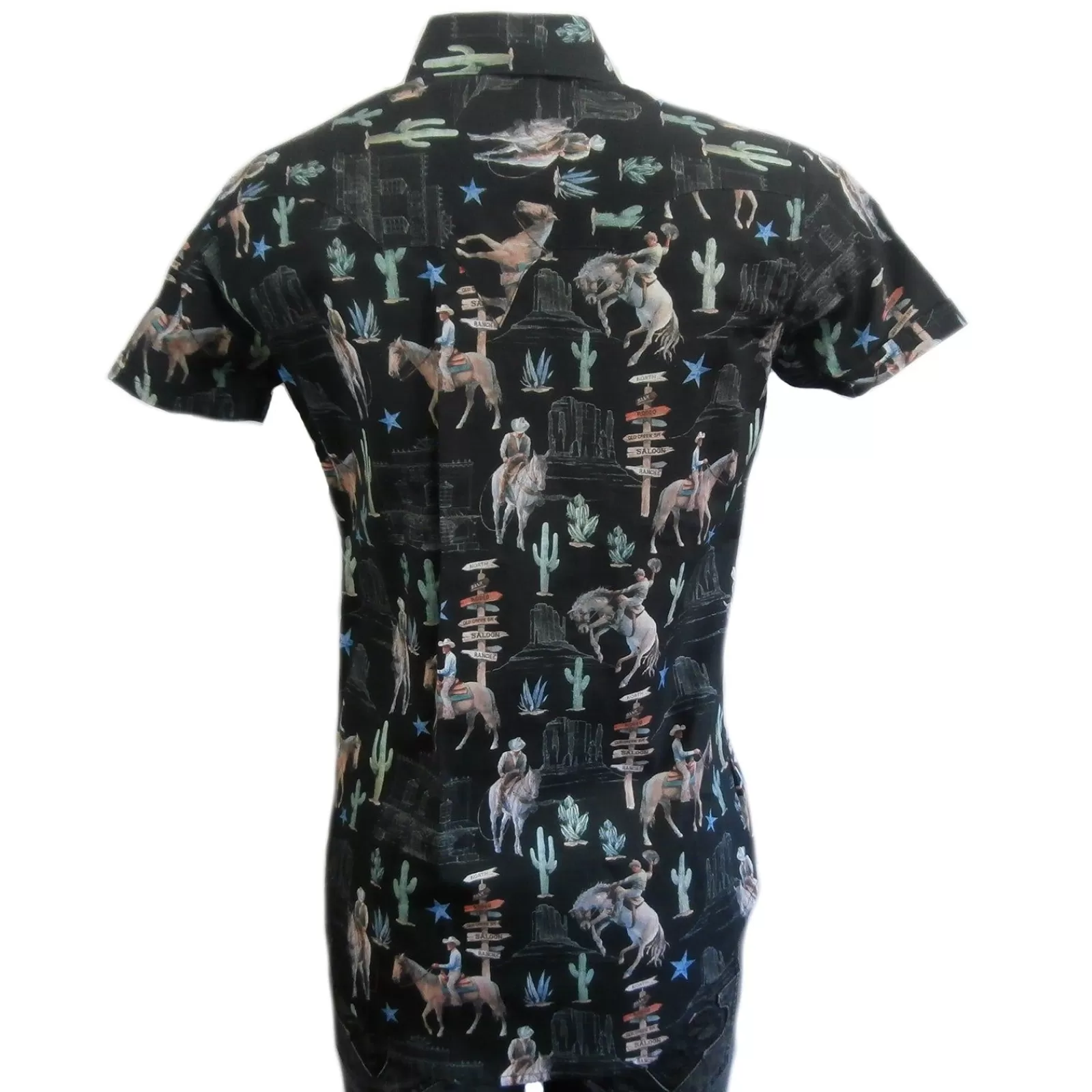 Rockmount Women'S Vintage Western Print Short Sleeve Shirt In Black Discount